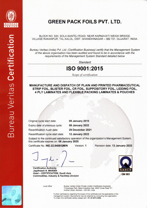 ISO 9001:2015 <br>Certificate